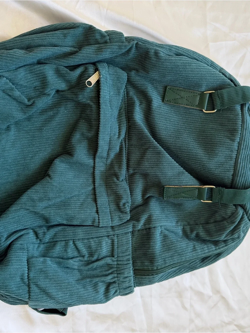 BNWT Metropack true deep green corduroy backpack adjustable straps